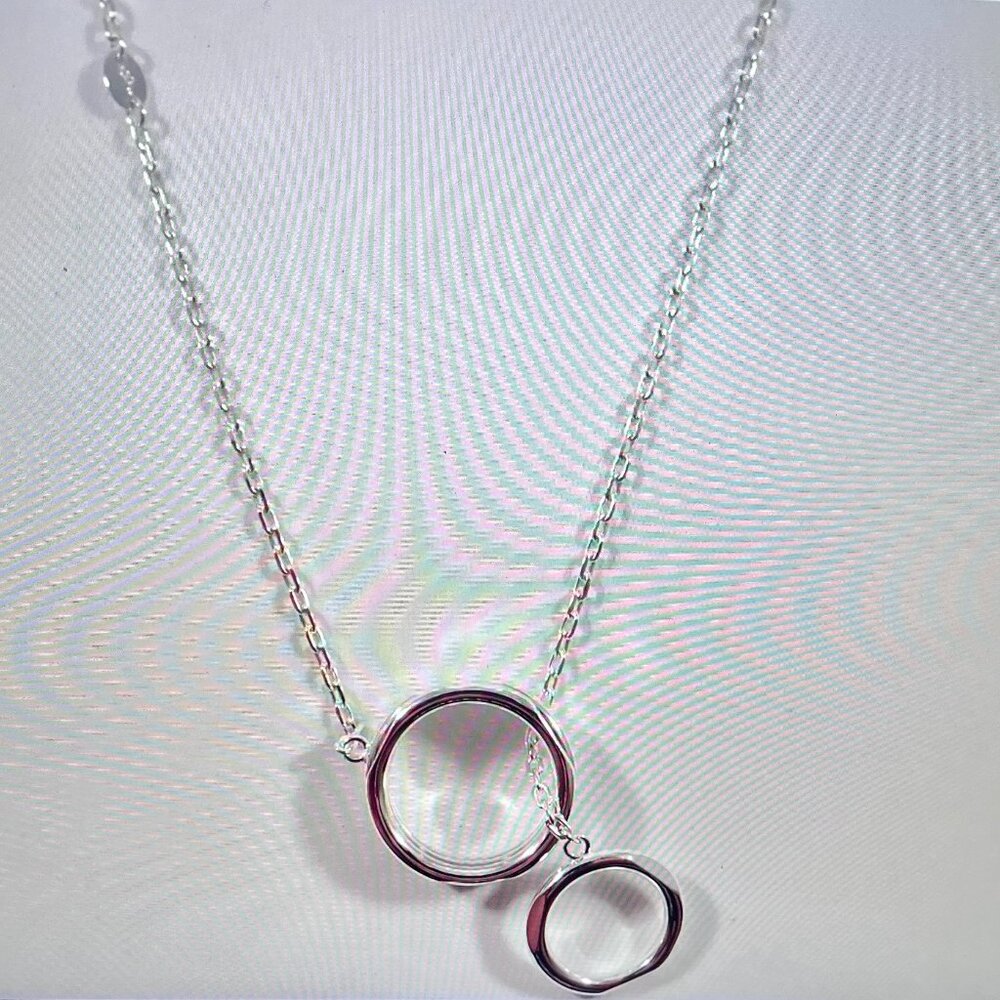 LINKS OF LONDON 925 STERLING SILVER 20/20 CLASSIC CIRCLES PENDANT 28" NECKLACE